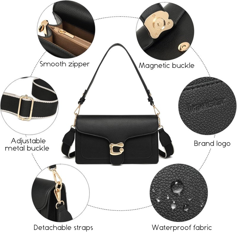 Travistar Store Crossbody Bags for Women Trendy - Small Cross Body Purse Shoulder Bag Leather Handbags Evening Clutch with 2 Straps - Image 5